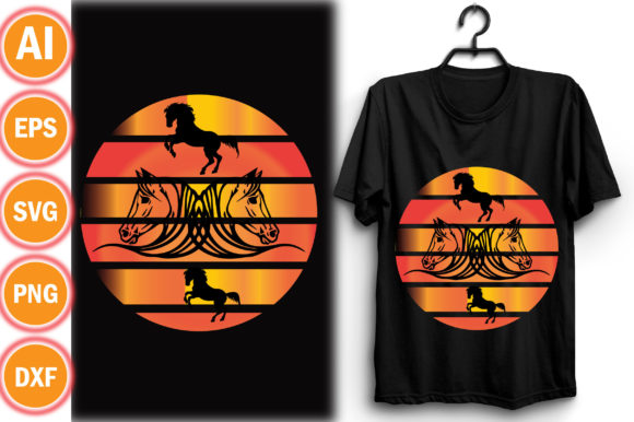 Horse Retro Circle Design 12
