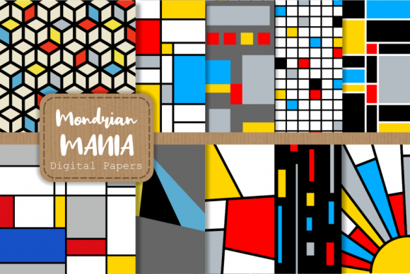 Mondrian Mania Retro Geometric Papers