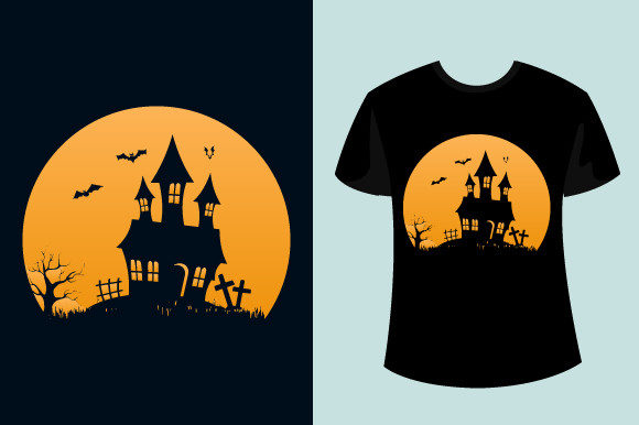 Retro Sunset Halloween T-shirt Design