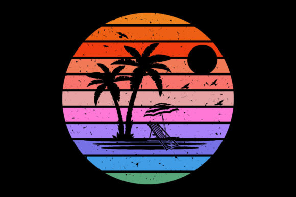 Retro Sunset Palm Tree, Gingerbread