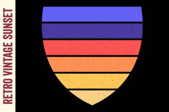 Retro Sunset Vintage Badge Texture