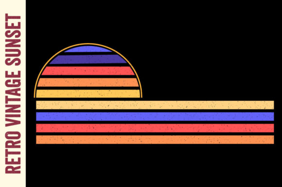 Retro Sunset Vintage Beach Wave