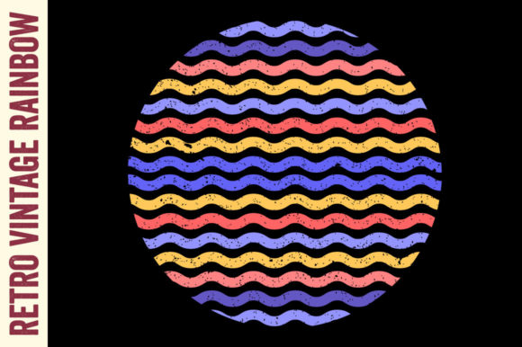 Retro Sunset Vintage Circle Graphics