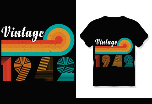 Retro Vintage 1942 T-Shirt Design