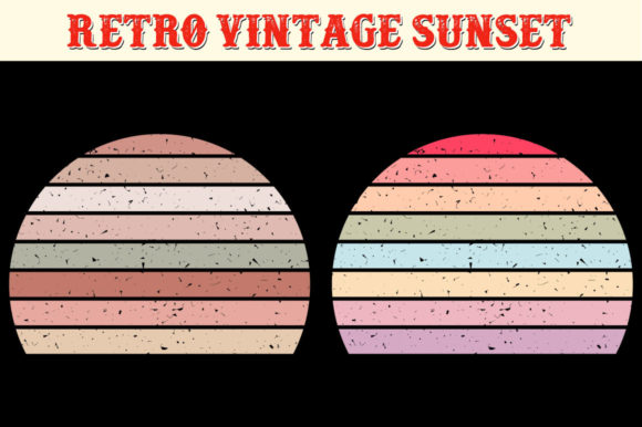 Retro Vintage Striped Sunset