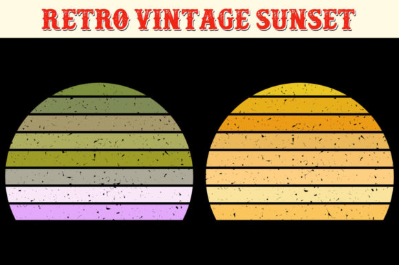 Retro Vintage Sunset Distressed, Wave