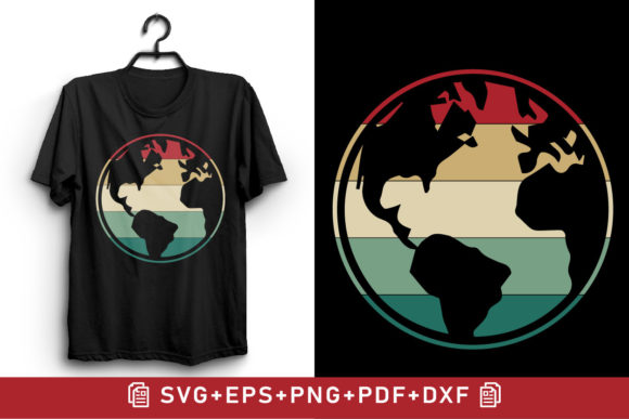 Retro Vintage Sunset Global Clipart