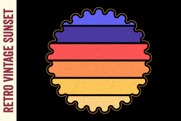 Retro Vintage Sunset Grunge Striped