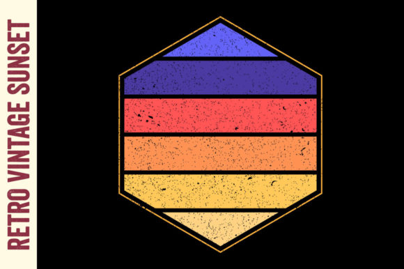 Retro Vintage Sunset Half Circle Graphic
