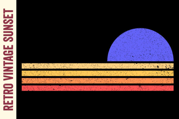 Retro Vintage Sunset Surf Wave Texture