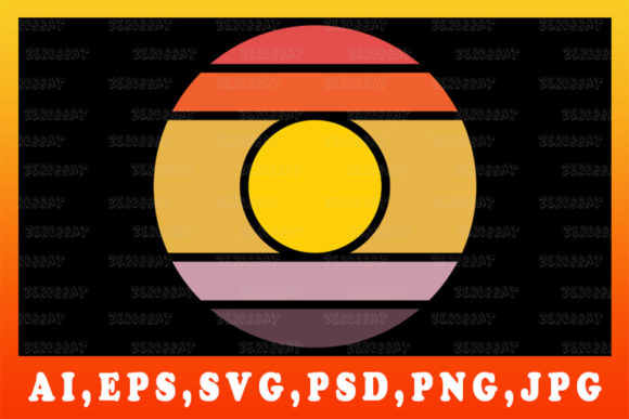 Sunrise Retro Sunset Sun Illustration
