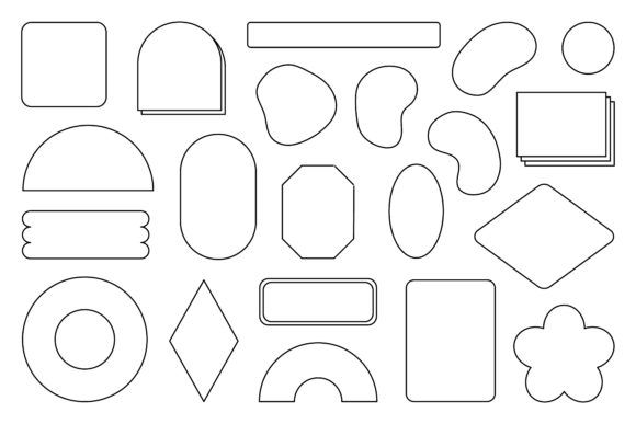 Trendy Modern Geometric Shape Retro Line
