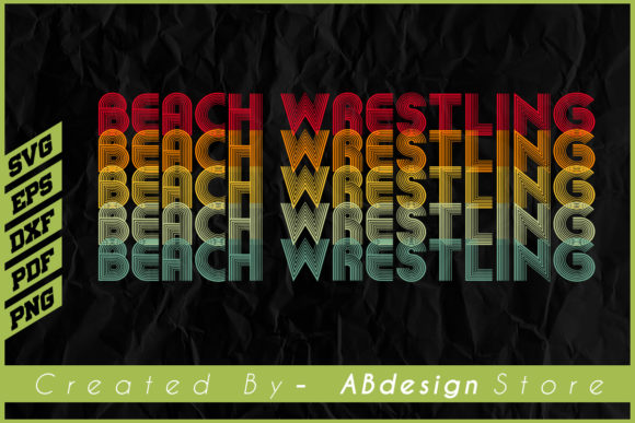 Vintage Retro Beach Wrestling Design