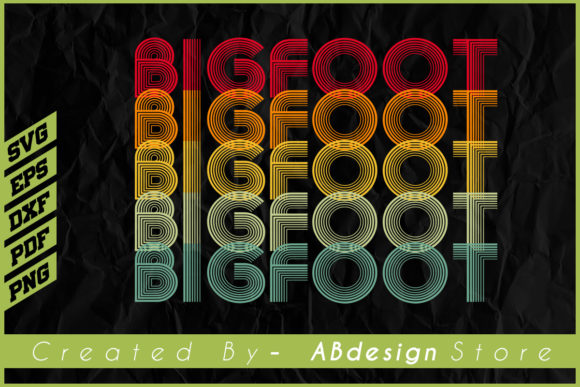Vintage Retro Bigfoot Sublimation